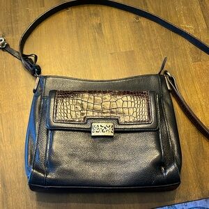 Brighton cross body leather two tones croc